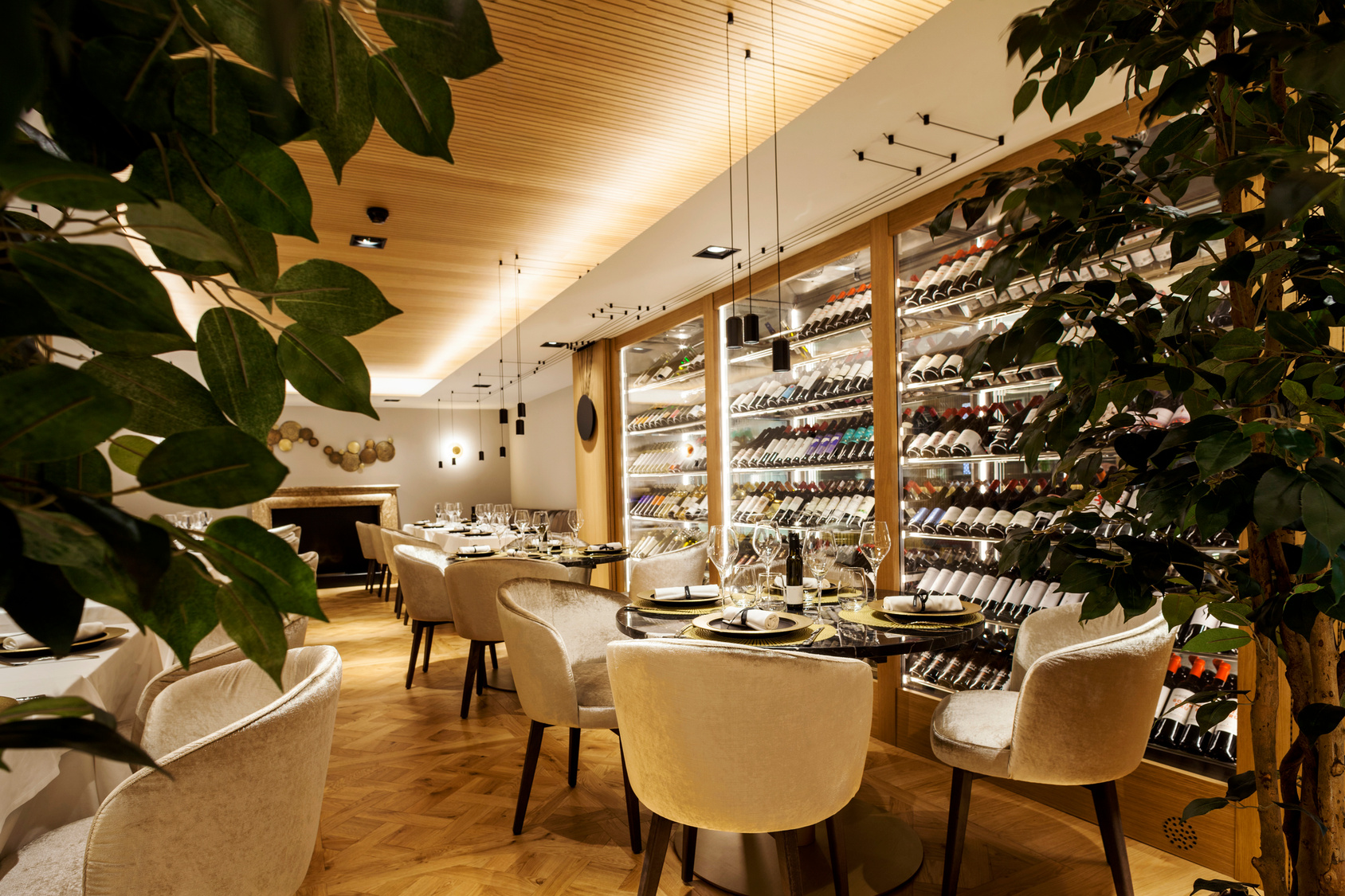 Interior of a fancy restaurant